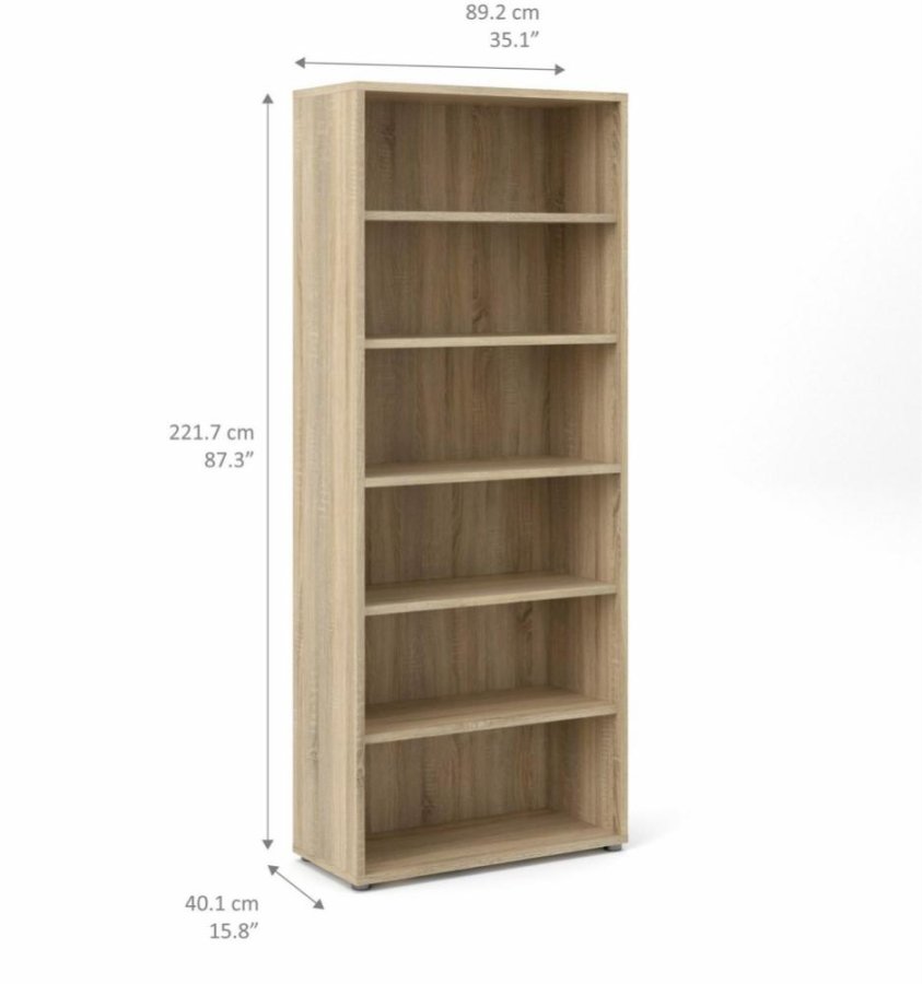 TVILUM Prima Bücherregal, m. 5 Regalböden - Naturfolie