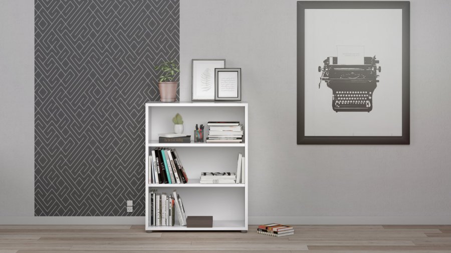 TVILUM Prima Bücherregal - weiß, mit 2 Regalen 