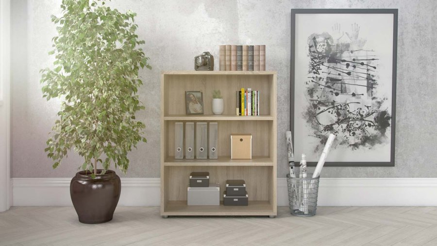 TVILUM Prima Bücherregal - Eichenstruktur, mit 2 Regalen 