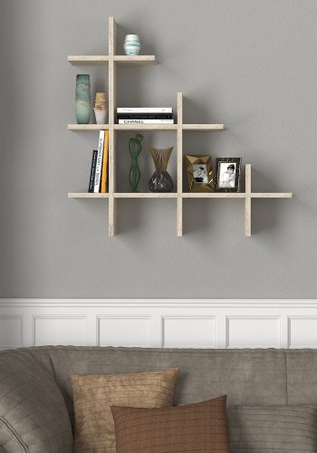 FUNZI LIVING Juke vegghylle - travertin melamin