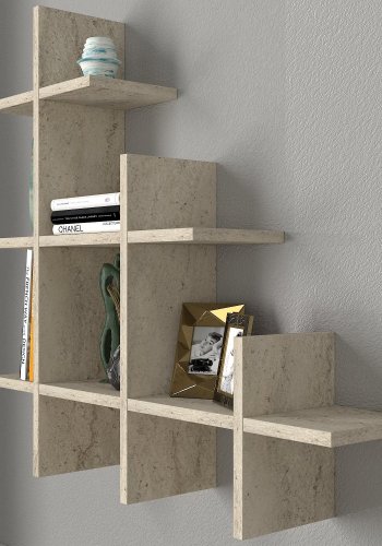 FUNZI LIVING Juke vegghylle - travertin melamin