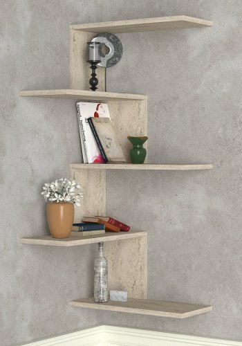 FUNZI LIVING Caniko vegghylle - travertin melamin