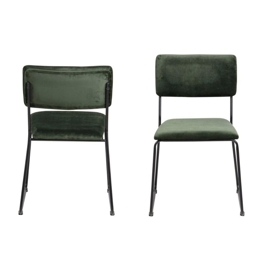 ACT NORDIC Cornelia spisebordstol - grnn polyester og svart metall