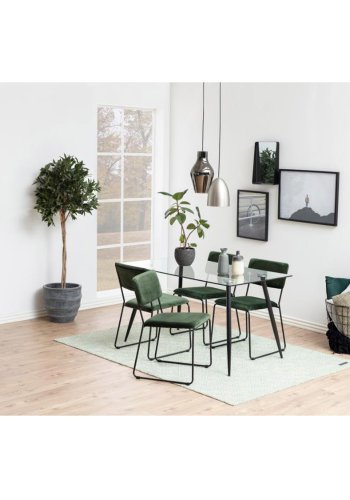 ACT NORDIC Cornelia spisebordstol - grnn polyester og svart metall