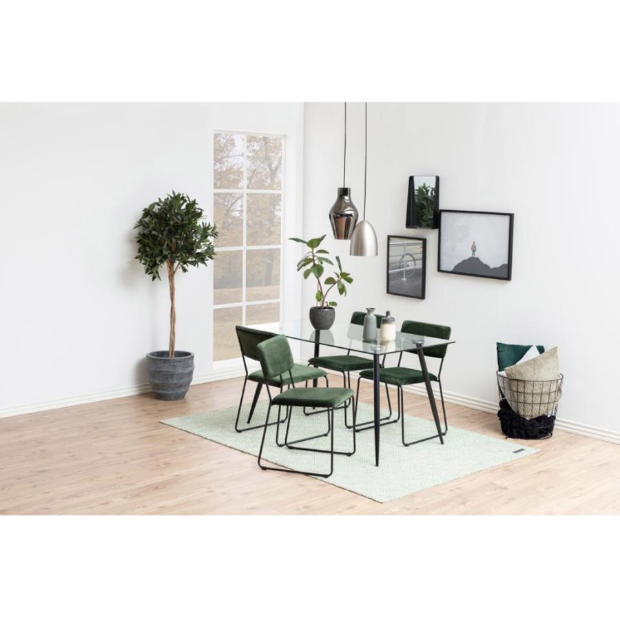 ACT NORDIC Cornelia spisebordstol - grnn polyester og svart metall