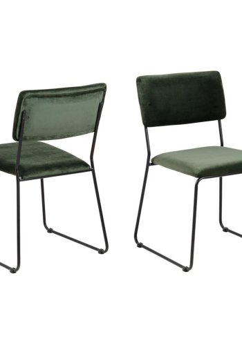 ACT NORDIC Cornelia spisebordstol - grnn polyester og svart metall