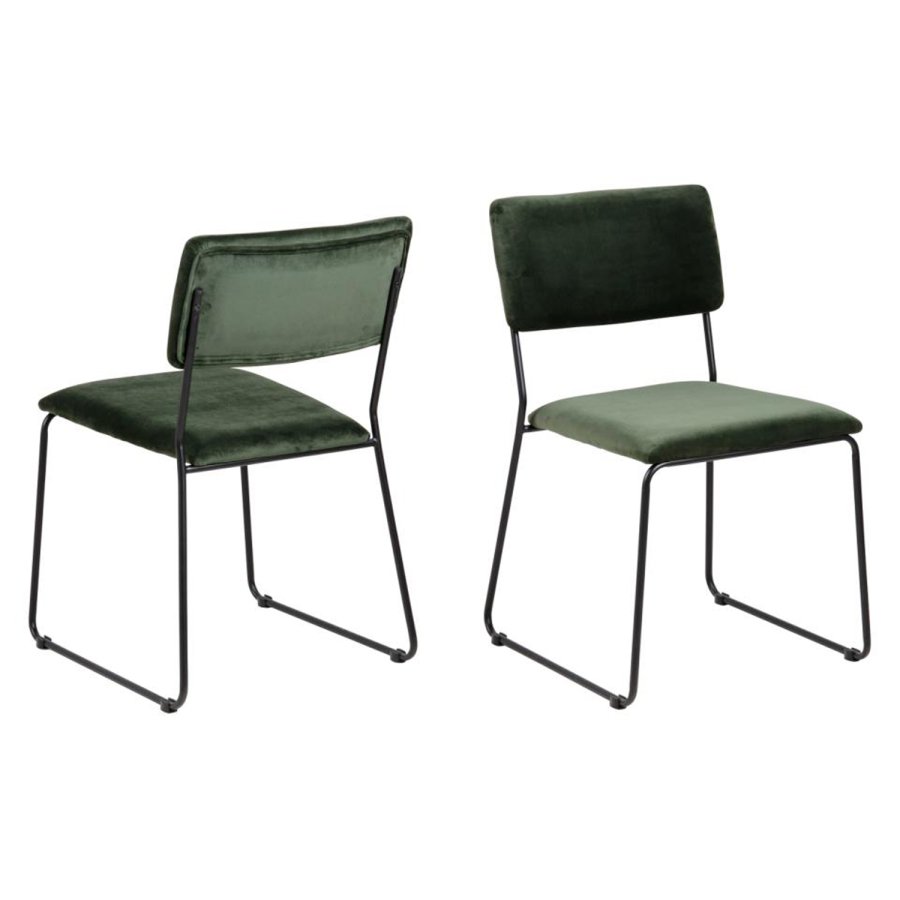 ACT NORDIC Cornelia spisebordstol - grnn polyester og svart metall
