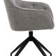 ACT NORDIC Brooke spisebordsstol, m armlener, svingfunksjon, sm - grtt stoff og sort stl