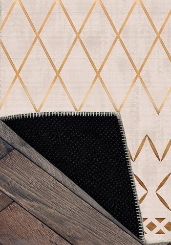 TEPPI WOOBTNY0109 gulvtppe m. mnster, rektangulr - creme/multifarvet bomuld/chenille (160x250)