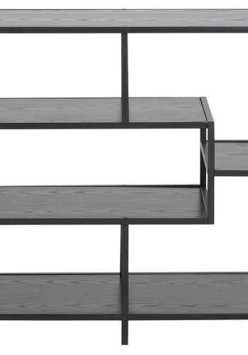 ACT NORDIC Seaford bogreol - sort melamin ask/metal, m. 4 hylder