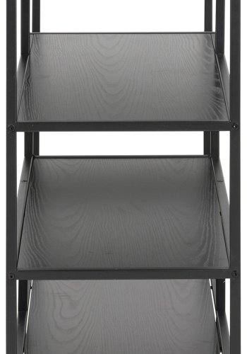 ACT NORDIC Seaford bogreol - sort melamin ask/metal, m. 4 hylder