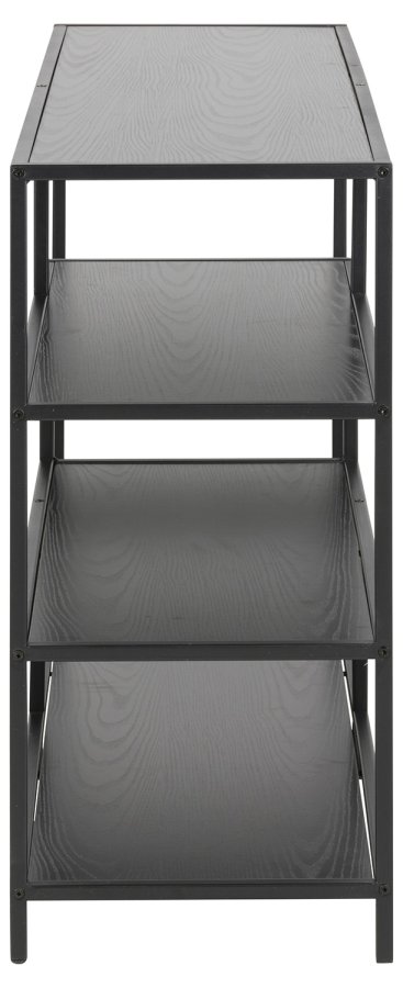 ACT NORDIC Seaford bogreol - sort melamin ask/metal, m. 4 hylder