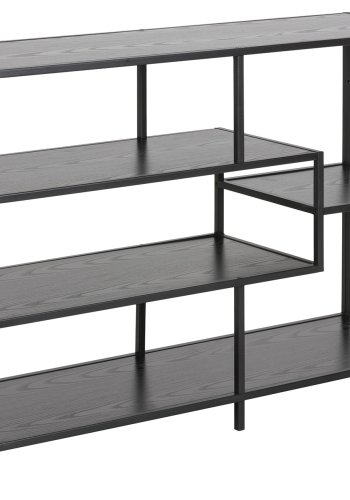 ACT NORDIC Seaford bogreol - sort melamin ask/metal, m. 4 hylder