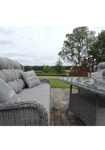 VENTURE DESIGN Washington Soffa Trädgrdsset 3 + 2 + 1-sits med Gra Dynor - Gr Rotting