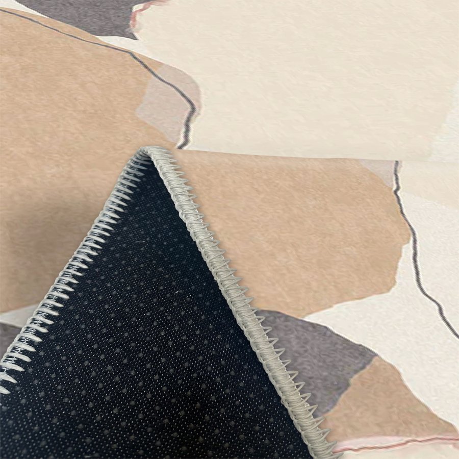 TEPPI WOOBTNY0203 gulvtppe m. mnster, rektangulr - creme/multifarvet bomuld/chenille (160x250)