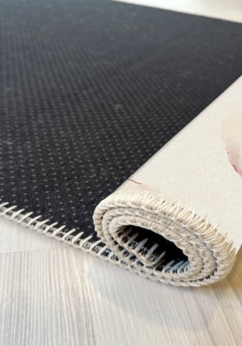 TEPPI WOOBTNY0203 gulvtppe m. mnster, rektangulr - creme/multifarvet bomuld/chenille (160x250)