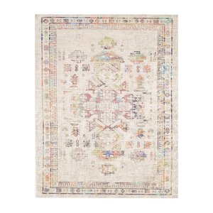 TEPPI WOOBTNY0245 mnstret teppe, rektangulrt - krem/flerfarget bomull/chenille (160x230)