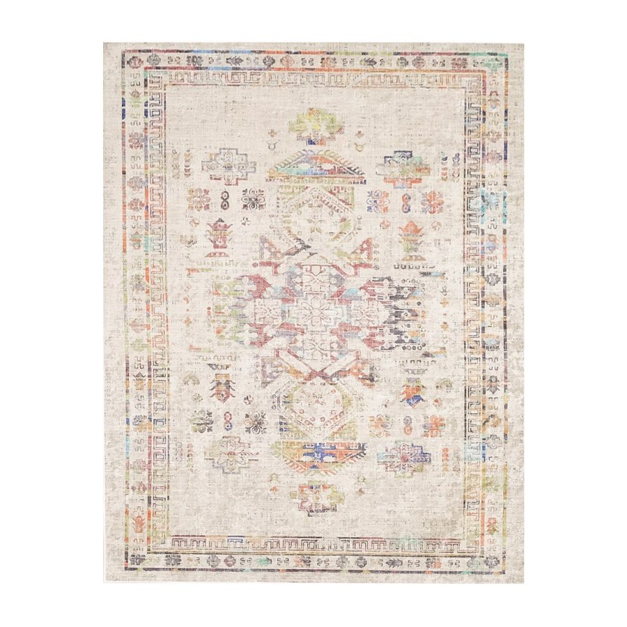 TEPPI WOOBTNY0245 gulvtppe m. mnster, rektangulr - creme/multifarvet bomuld/chenille (160x230)