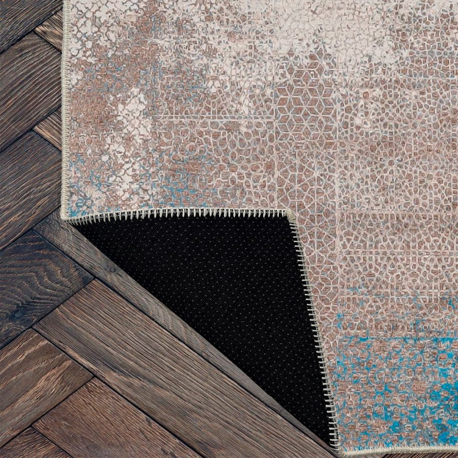 TEPPI WOOBTNY0249 gulvtppe m. mnster, rektangulr - brun/multifarvet bomuld/chenille (160x230)