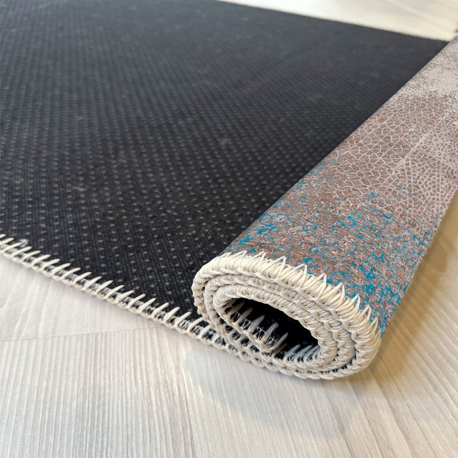 TEPPI WOOBTNY0249 gulvtppe m. mnster, rektangulr - brun/multifarvet bomuld/chenille (160x230)