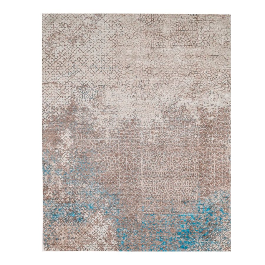 TEPPI WOOBTNY0249 gulvtppe m. mnster, rektangulr - brun/multifarvet bomuld/chenille (160x230)