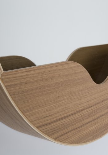 ZUIVER veggspeil, rundt - speilglass og brun eikefiner (40)