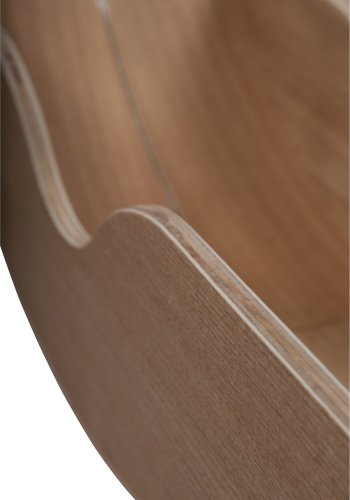 ZUIVER veggspeil, rundt - speilglass og brun eikefiner (60)