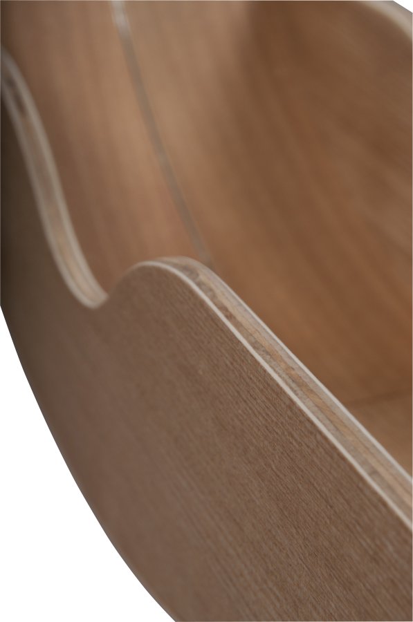 ZUIVER veggspeil, rundt - speilglass og brun eikefiner (60)