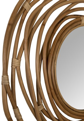 DUTCHBONE Kubu veggspeil, rundt - speilglass og brun rotting (75)