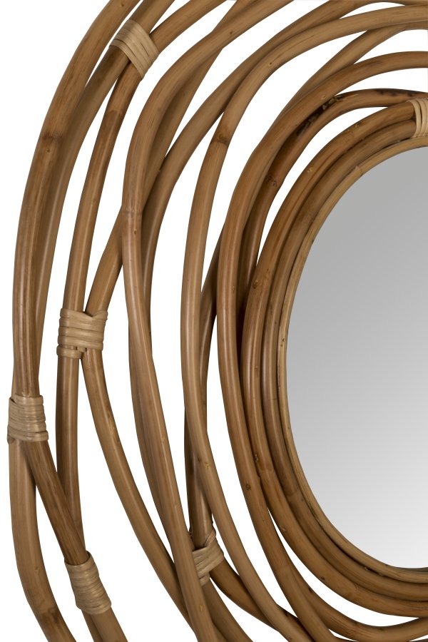 DUTCHBONE Kubu veggspeil, rundt - speilglass og brun rotting (75)