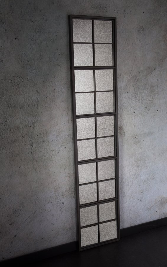 DUTCHBONE Vintage veggspeil, rektangulrt - speilglass og svart jern (178x38)