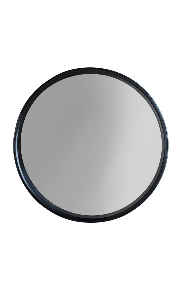 WHITE LABEL LIVING Raj Stort veggspeil, rundt - speilglass og sort stl (75)