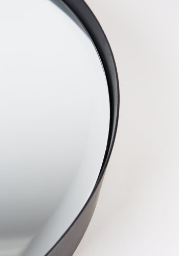 WHITE LABEL LIVING Raj Stort veggspeil, rundt - speilglass og sort stl (75)