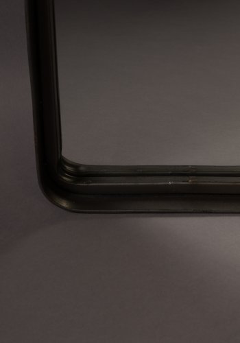 DUTCHBONE Blackbeam Wandspiegel, rechteckig – Spiegelglas und schwarzes Eisen (120x20)