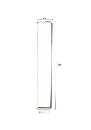 DUTCHBONE Blackbeam Wandspiegel, rechteckig – Spiegelglas und schwarzes Eisen (120x20)