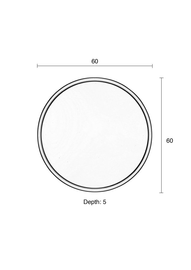 ZUIVER Bandit veggspeil, rundt - speilglass og kobberstl (60)