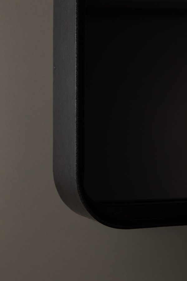 DUTCHBONE Poke veggspeil M, firkantet - speilglass og svart jern (41x41)