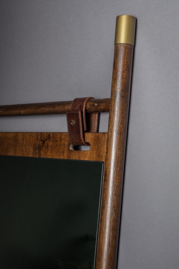 DUTCHBONE Riva gulvspeil, rektangulrt - speilglass og brunt bketre (180x60)