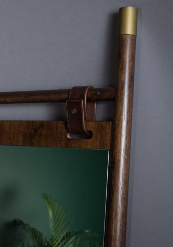 DUTCHBONE Riva gulvspeil, rektangulrt - speilglass og brunt bketre (180x60)
