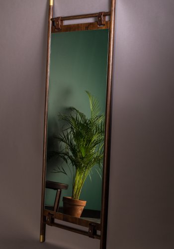 DUTCHBONE Riva gulvspeil, rektangulrt - speilglass og brunt bketre (180x60)