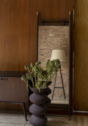 DUTCHBONE Riva gulvspeil, rektangulrt - speilglass og brunt bketre (180x60)