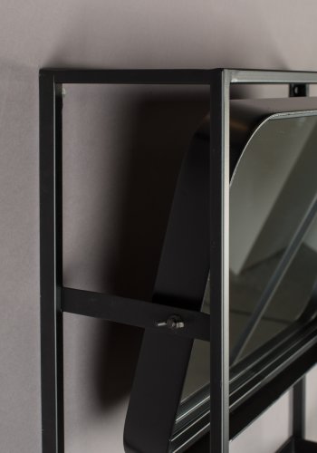 DUTCHBONE Langres veggspeil M, med klesstativ - speilglass, naturlig tre og svart jern (165x53)