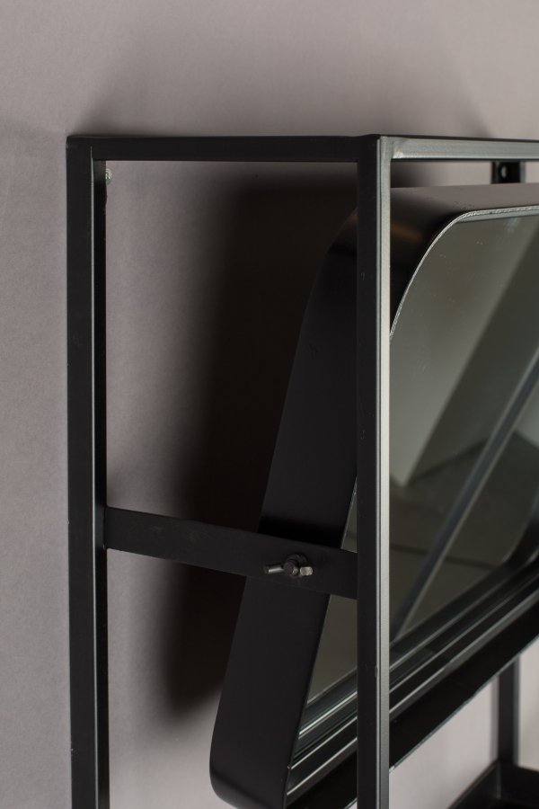 DUTCHBONE Langres veggspeil M, med klesstativ - speilglass, naturlig tre og svart jern (165x53)