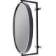 WHITE LABEL LIVING Lara veggspeil, ovalt - speilglass og svart jern (48x34)