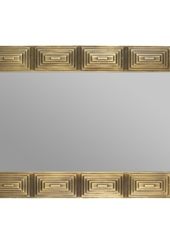 DUTCHBONE Volan veggspeil, rektangulrt - speilglass og mangotre av messing (110x70)