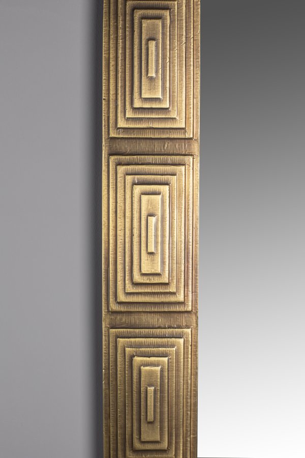 DUTCHBONE Volan veggspeil, rektangulrt - speilglass og mangotre av messing (110x70)