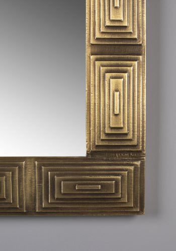 DUTCHBONE Volan veggspeil, rektangulrt - speilglass og mangotre av messing (110x70)