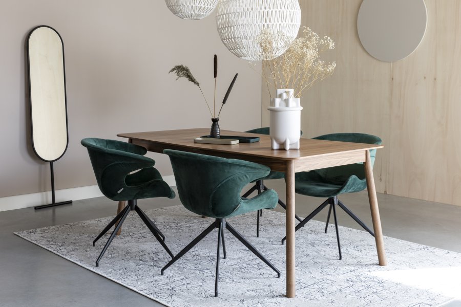 ZUIVER Tess gulvspeil, ovalt - speilglass og sort stl (165x38,5)