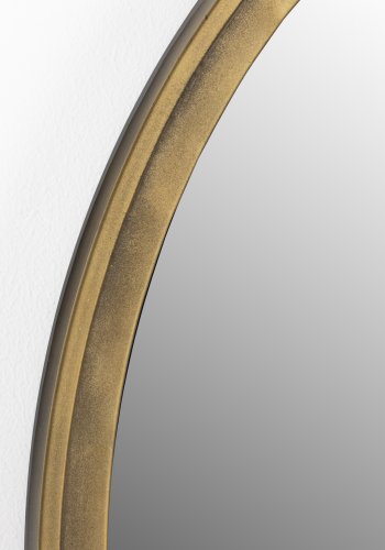 WHITE LABEL LIVING Matz veggspeil, rundt - speilglass og antikk messingjern (60)