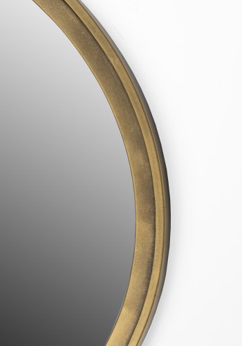 WHITE LABEL LIVING Matz veggspeil, rundt - speilglass og antikk messingjern (60)